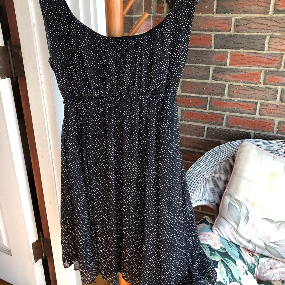 Polka Dot Mini Dress Size 14 Emma & Michele Belt Tie & Light Ruching